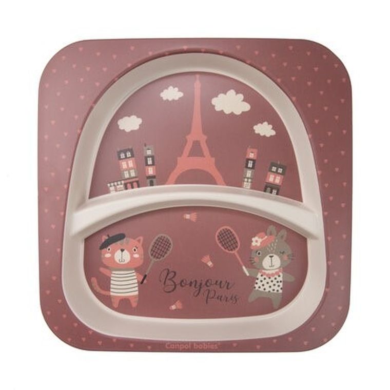 Canpol babies, Bonjour Paris, set de vase cu cana, visiniu