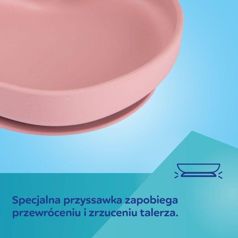 Canpol Babies, Inima, farfurie din silicon cu ventuza, albastru