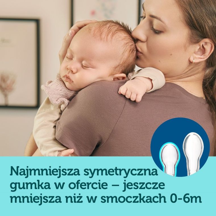 Canpol babies, Mini, suzeta din silicon, simetrica, 0-2m, 2 buc., roz