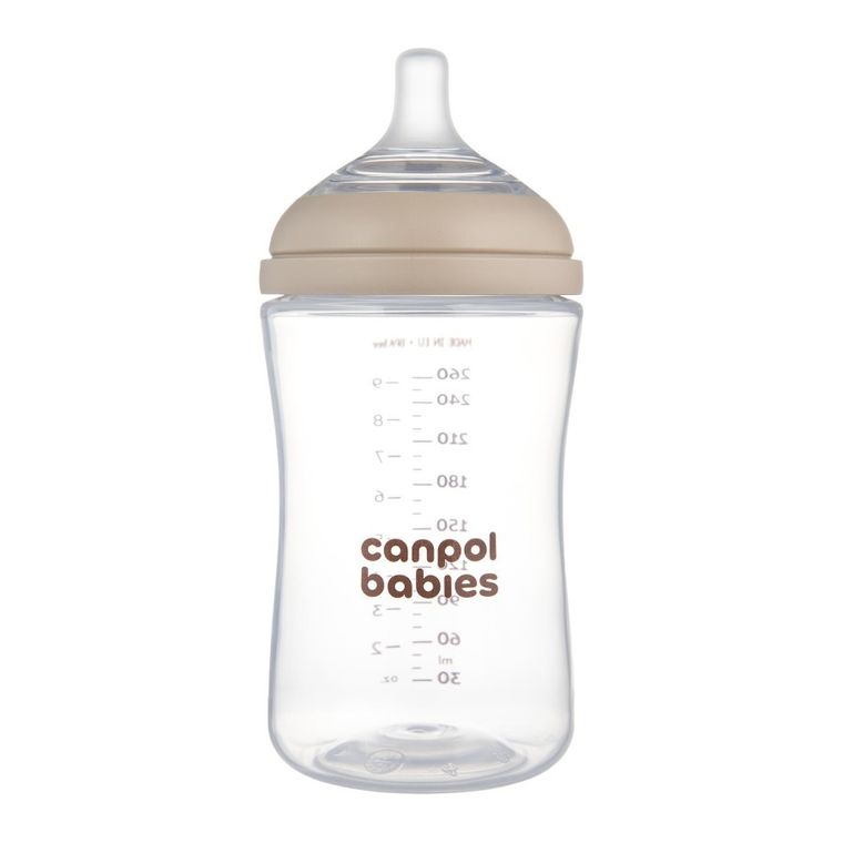 Canpol babies, Natural Shape, biberon cu tetina doua zone, 260 ml