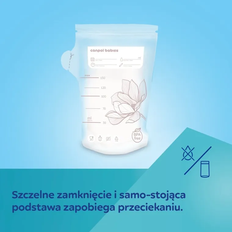 Canpol babies, pungi pentru stocarea laptelui matern, 150 ml, 2-25 buc.
