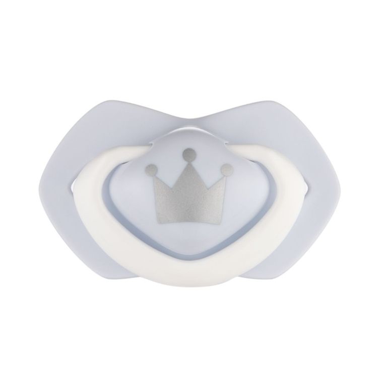 Canpol babies, Royal Baby, suzeta din silicon, simetrica, 0-6m, 2 buc., albastru