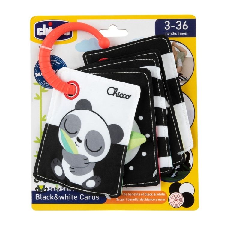 Chicco, Baby Sense & Focus, carduri senzoriale contrastante, alb-negru