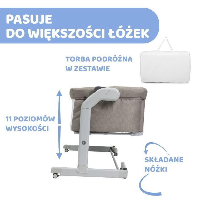 Chicco, Co-Sleeping Next2me, Magic Evo, patut atasabil, Desert Taupe