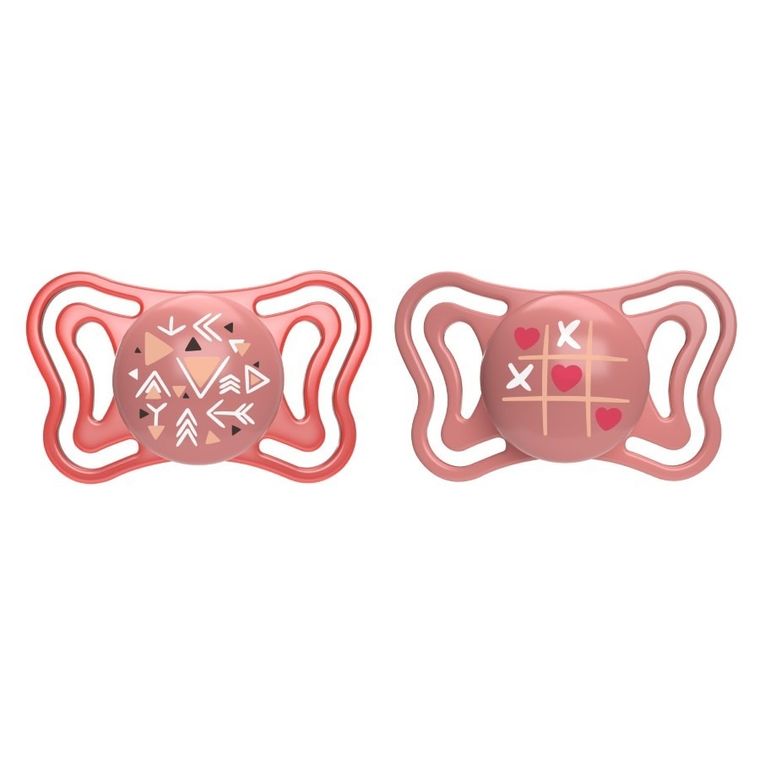 Chicco, Physioforma Light, suzeta din silicon, roz, 16-36 m, 2 buc.