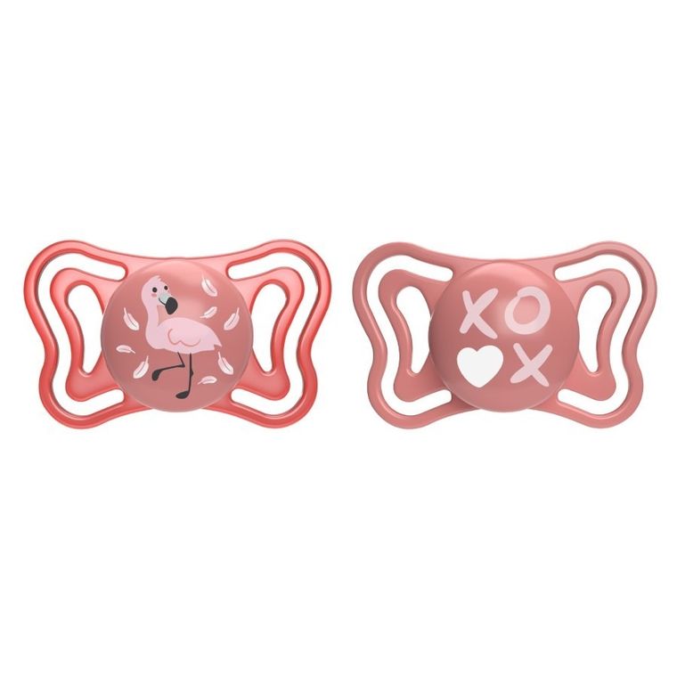 Chicco, Physioforma Light, suzeta din silicon, roz, 6-16 m, 2 buc.