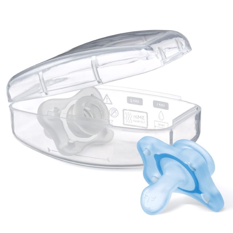 Chicco, PhysioForma Mini Soft, suzeta din silicon, albastru, 0-2m, 2 buc.