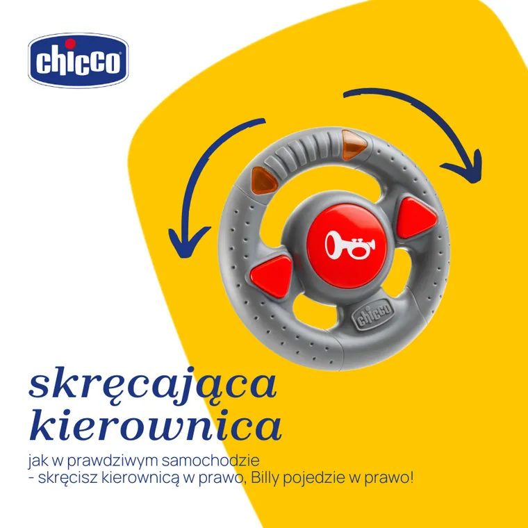 Chicco, Turbo Team, Masina Billy, vehicul cu telecomanda, rosu