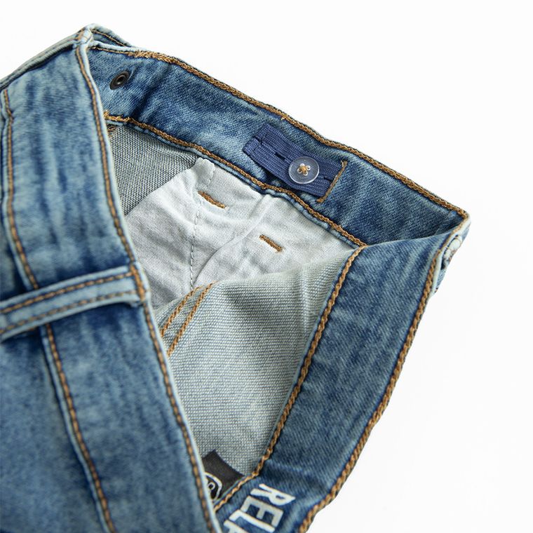 Cool Club, Blugi reglabili pentru baieti, croiala relax, albastru