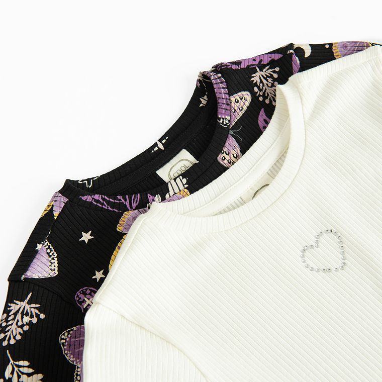 Cool Club, Bluza cu maneca lunga pentru fete, din tricot striat, mix, set, 2 buc.