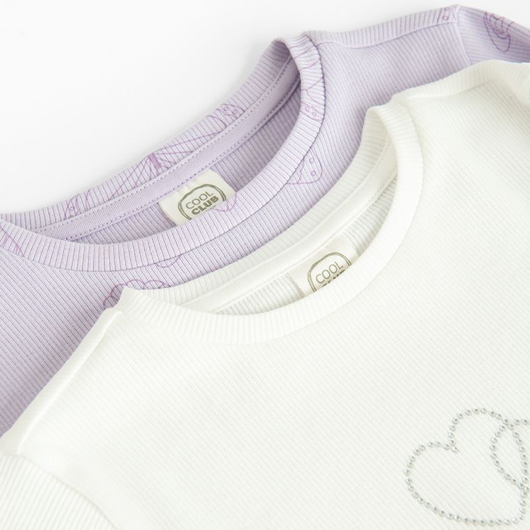 Cool Club, Bluza cu maneca lunga pentru fete, din tricot striat, mix, set, 2 buc.