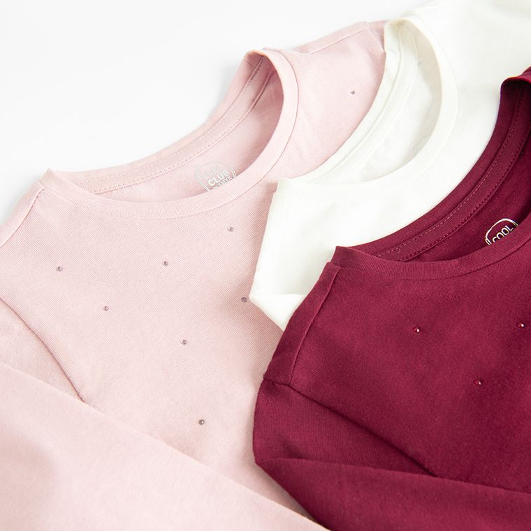 Cool Club, Bluza cu maneca lunga pentru fete, mix, set, 3 buc.