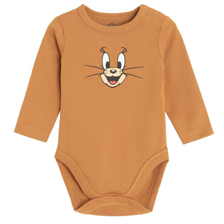 Cool Club, Body cu maneca lunga pentru baieti, mix, imprimeu Tom & Jerry, set, 3 buc.