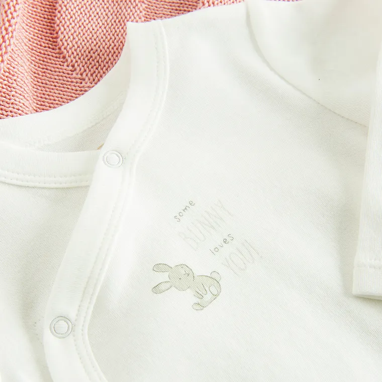 Cool Club, Body cu maneca lunga pentru bebelusi, alb, set, 3 buc.