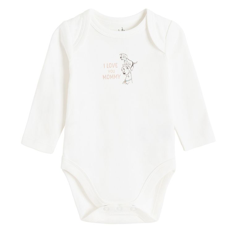 Cool Club, Body cu maneca lunga pentru bebelusi, mix, imprimeu 101 Dalmatieni, set, 3 buc.