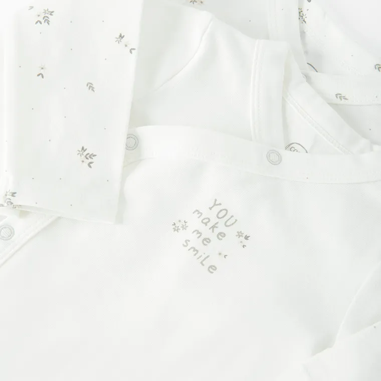 Cool Club, Body cu maneca lunga pentru fete, alb, set, 2 buc.