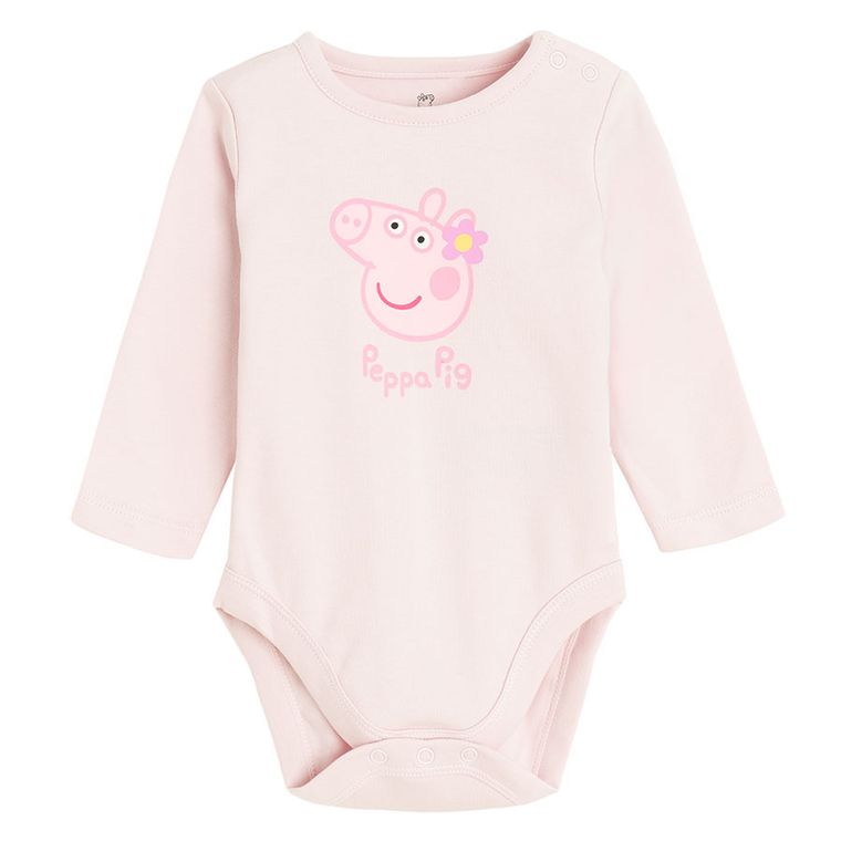 Cool Club, Body cu maneca lunga pentru fete, mix, imprimeu Peppa Pig, set, 3 buc.