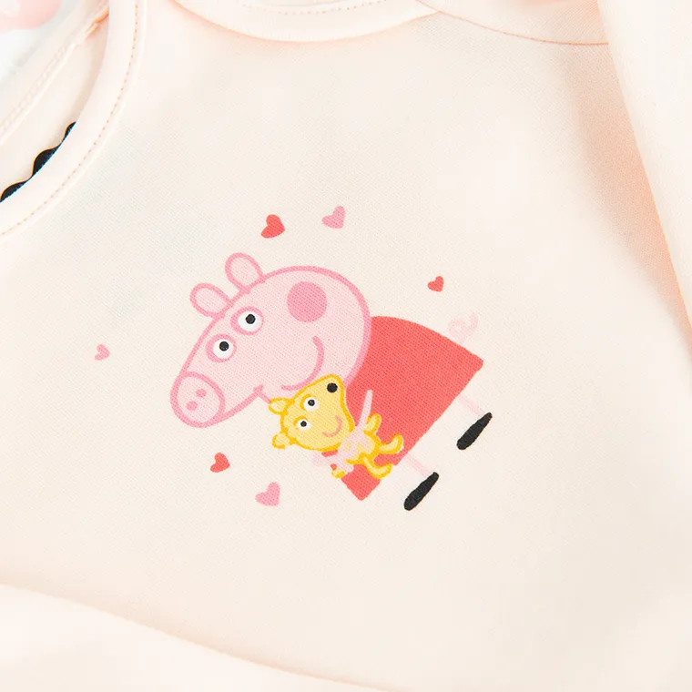 Cool Club, Body cu maneca lunga pentru fete, mix, imprimeu Peppa Pig, set, 3 buc.