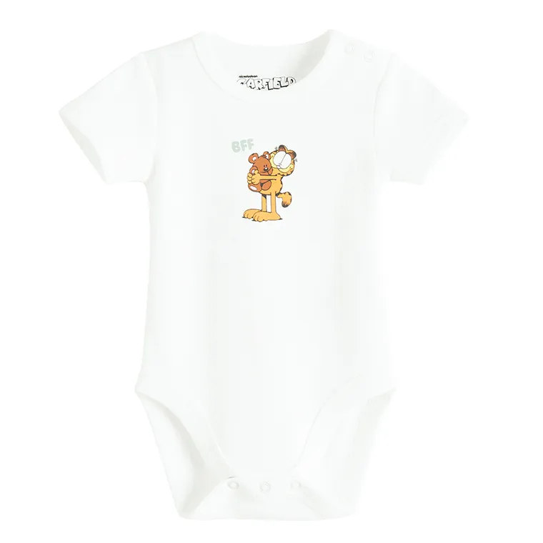 Cool Club, Body cu maneca scurta pentru baieti, mix, set, 4 buc., imprimeu Garfield
