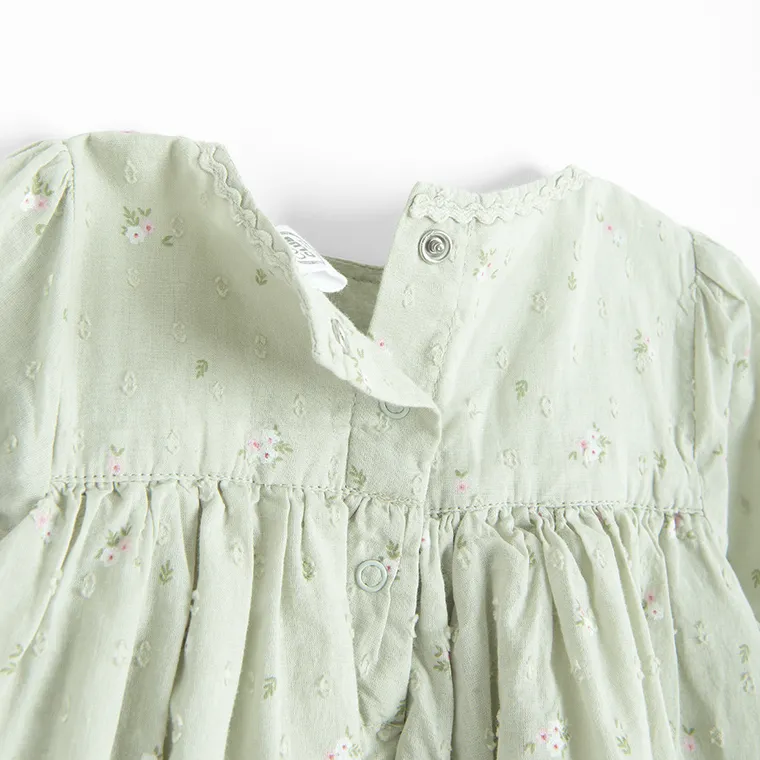 Cool Club, Body-rochie cu maneca lunga pentru fete, verde