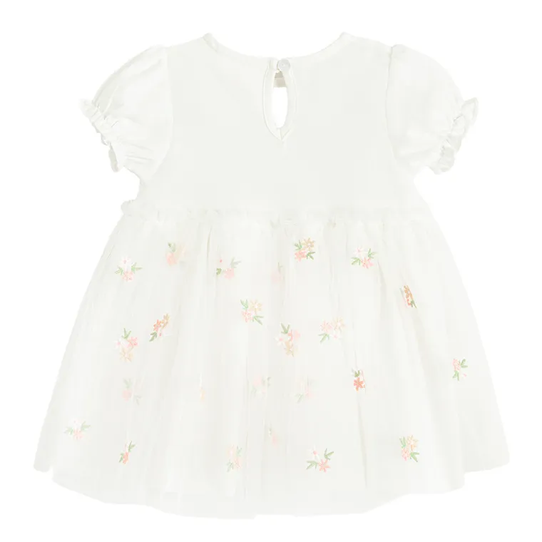 Cool Club, Body-rochie cu maneca scurta pentru fete, alb