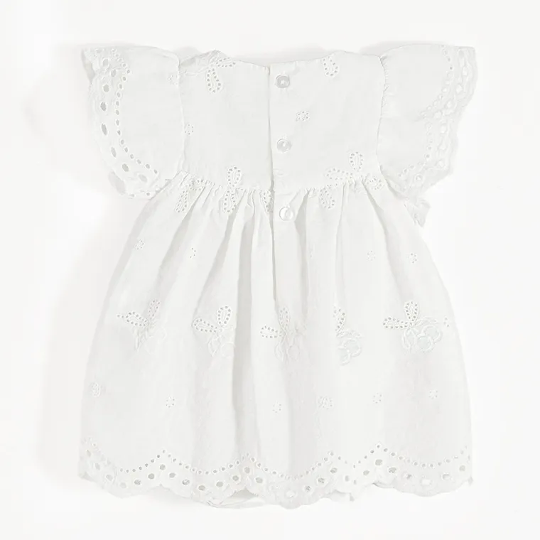 Cool Club, Body-rochie cu maneca scurta pentru fete, alb