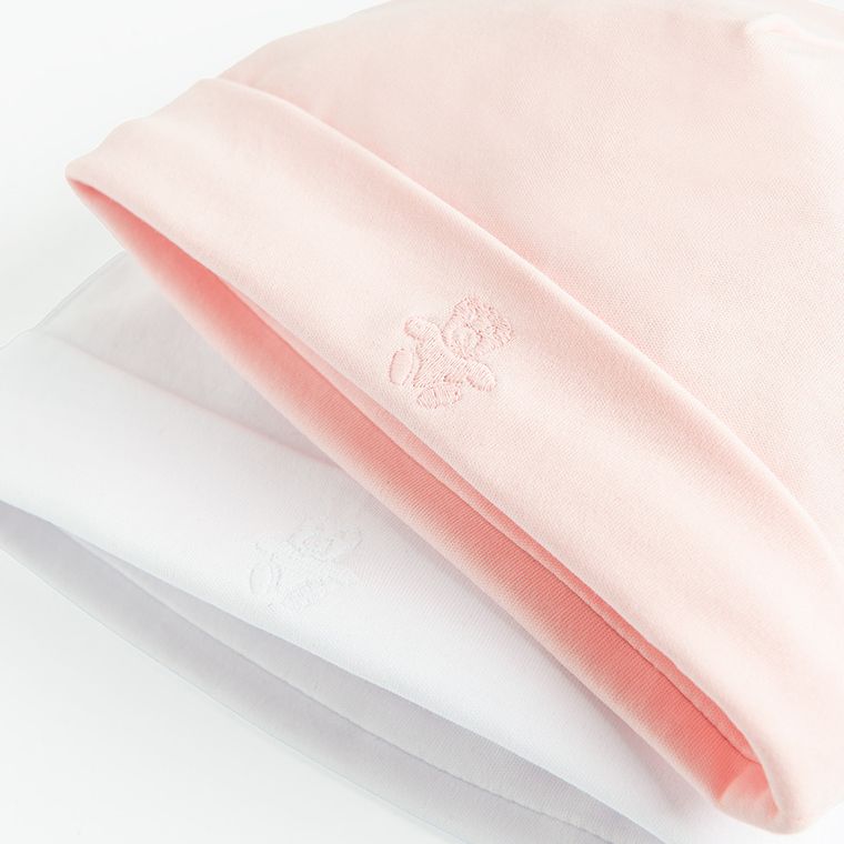 Cool Club, Caciula fete, roz deschis si alb, set 2 buc.