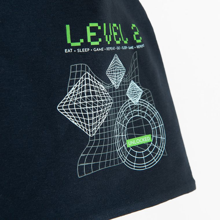 Cool Club, Caciula pentru baieti, cu doua fete, bluemarin-verde