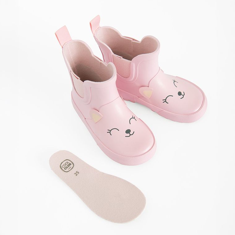 Cool Club, Cizme de cauciuc pentru fete, roz, talpa Barefoot