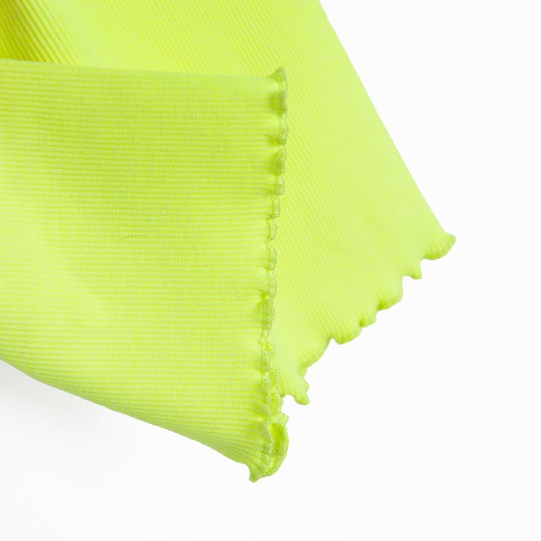 Cool Club, Colanti scurti pentru fete, din tricot striat, verde lime fluo