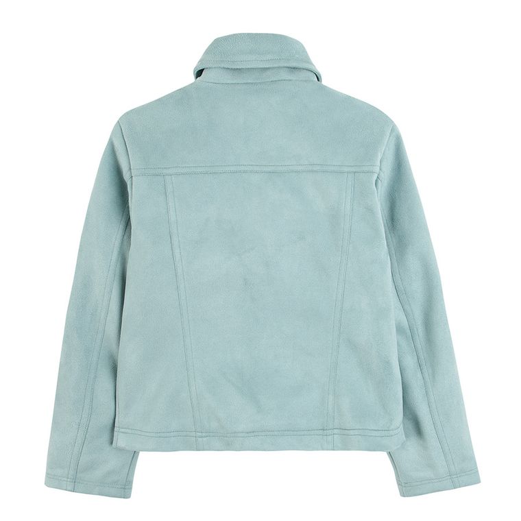 Cool Club, Geaca biker din piele intoarsa pentru fete, turcoaz