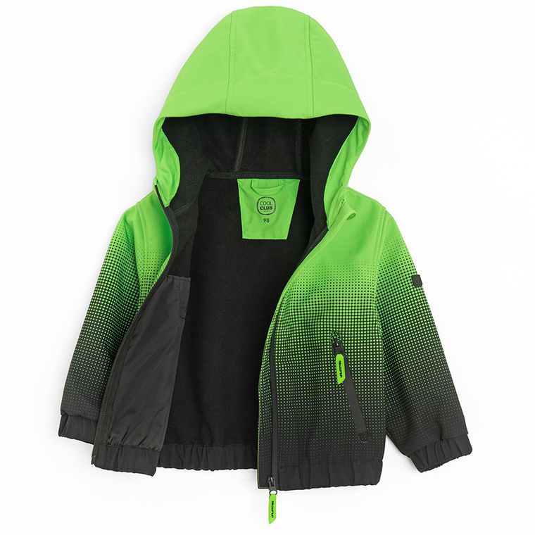 Cool Club, Geaca cu gluga softshell pentru baieti, verde-negru