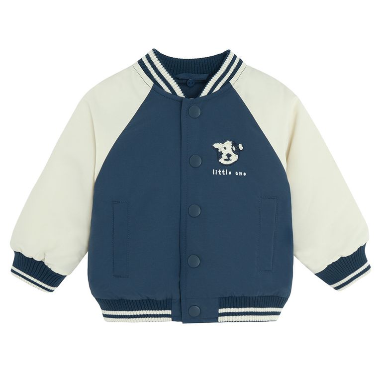 Cool Club, Geaca de baseball cu gluga pentru baieti, cu capse, albastru