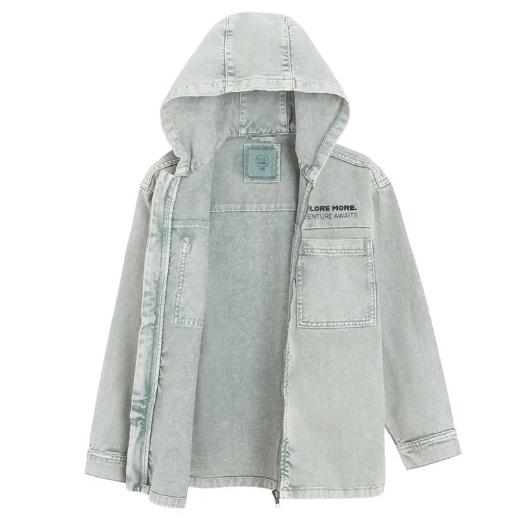 Cool Club, Geaca de blugi cu gluga pentru baieti, gri