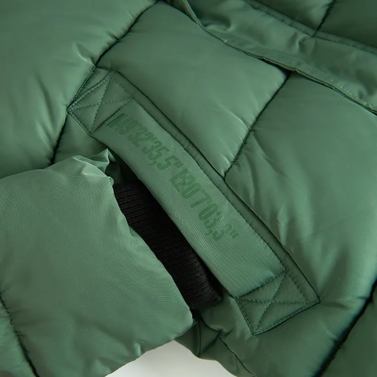 Cool Club, Geaca lunga cu gluga pentru baieti, calduroasa, verde