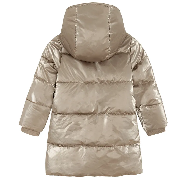 Cool Club, Geaca lunga cu gluga pentru fete, calduroasa, auriu