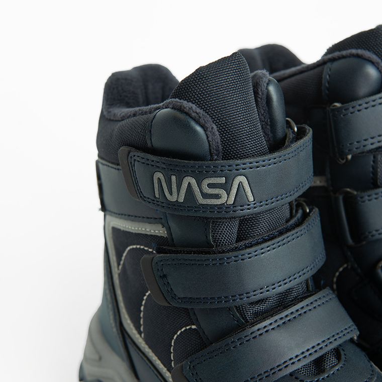Cool Club, Ghete de iarna pentru baieti, calduroase, albastru, imprimeu NASA