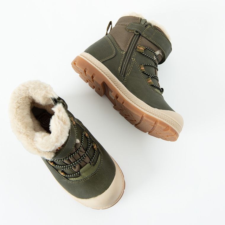 Cool Club, Ghete de iarna pentru baieti, parfumati, verde, calduroase, talpa Bio-Protect