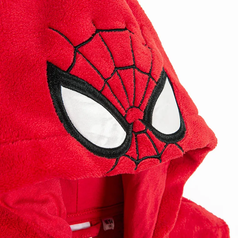 Cool Club, Halat de baie cu gluga pentru baieti, rosu, imprimeu Spider-Man