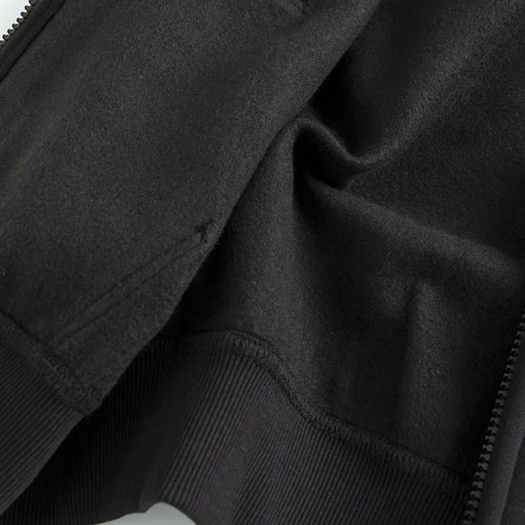 Cool Club, Hanorac cu gluga pentru baieti, cu fermoar, calduros, oversize, negru