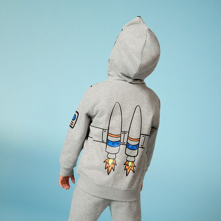 Cool Club, Hanorac cu gluga pentru baieti, cu fermoar, gri