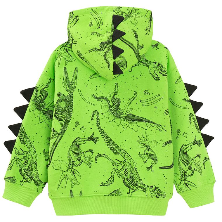 Cool Club, Hanorac cu gluga pentru baieti, cu fermoar, verde, imprimeu Jurassic World