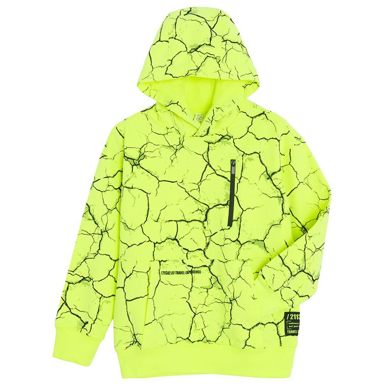 Cool Club, Hanorac cu gluga pentru baieti, oversize, verde neon