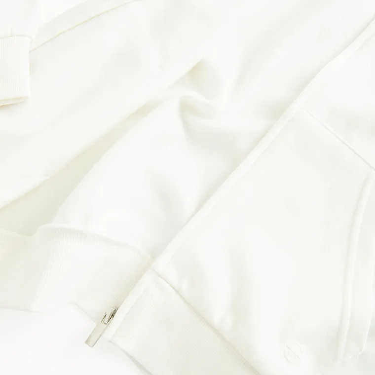 Cool Club, Hanorac cu gluga pentru fete, cu fermoar, alb