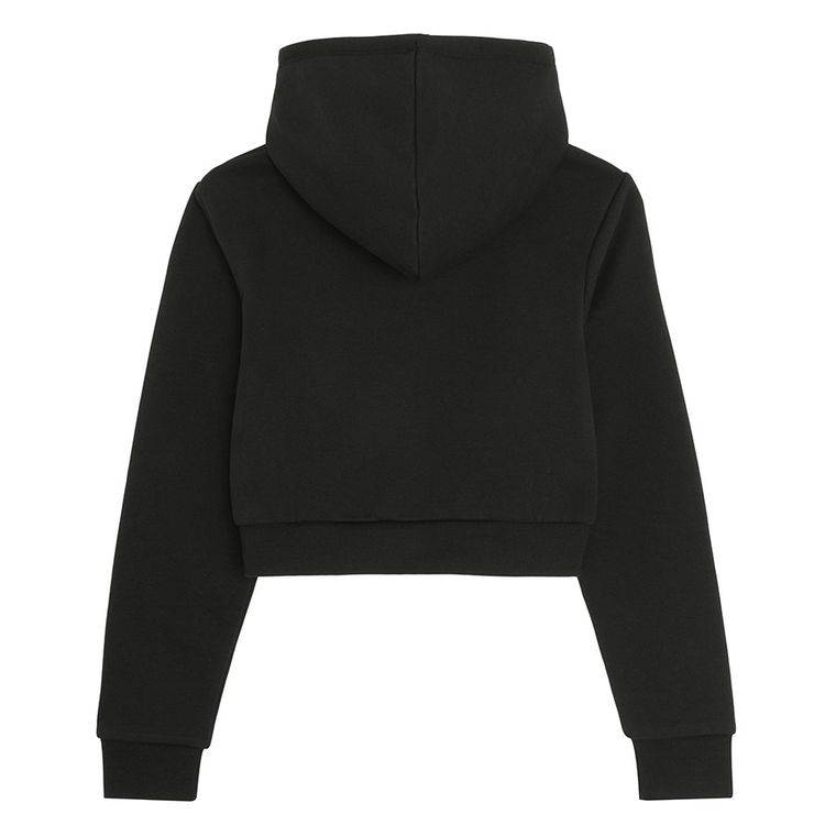 Cool Club, Hanorac cu gluga pentru fete, cu fermoar, crop top, negru