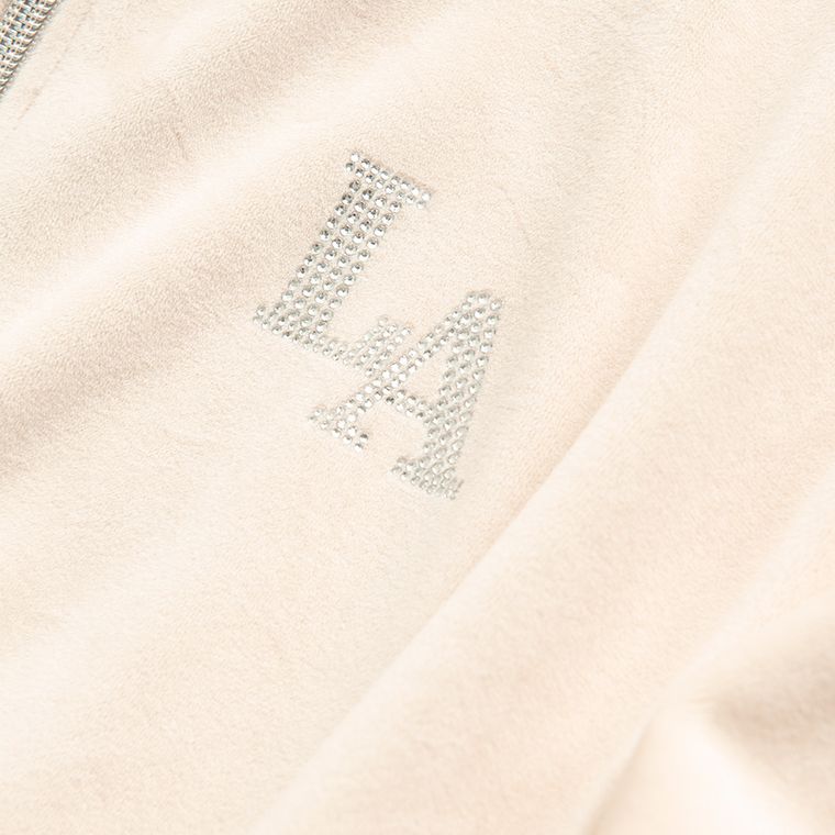 Cool Club, Hanorac cu gluga pentru fete, rozpinana, velur, bej