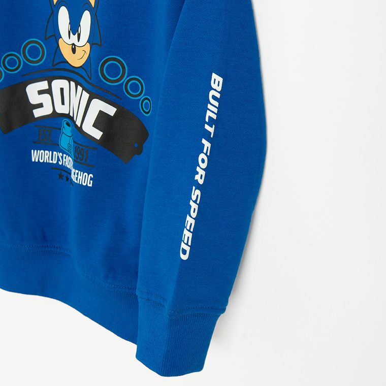Cool Club, Hanorac pentru baieti, bleumarin, imprimeu Sonic the Hedgehog