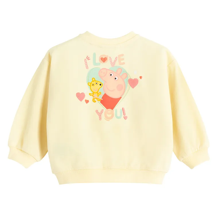 Cool Club, Hanorac pentru fete, cu fermoar, galben, imprimeu Peppa Pig