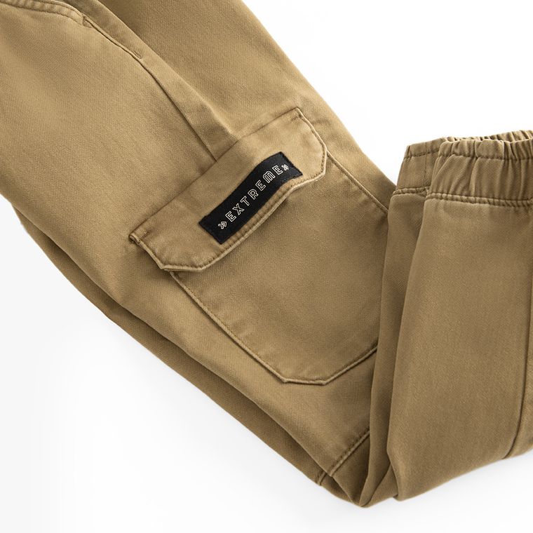 Cool Club, Pantaloni din material textil pentru baieti, jogger, maro