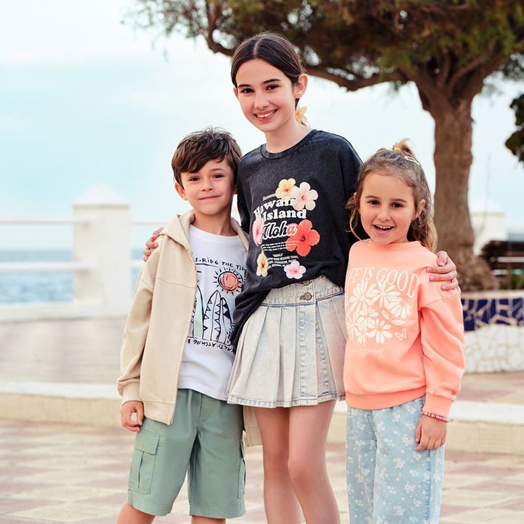 Cool Club, Pantaloni din material textil pentru fete, wide fit, albastru